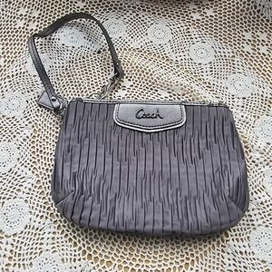 Coach Vintage Gray Pleated Wristlet Used
